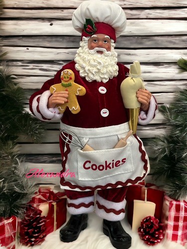 Weihnachtsmann Statue Bäcker Lebkuchen 11" Figur Tischplatte Weihnachtsdeko Neu - Bild 1 von 6