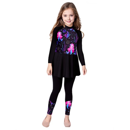Kids Girls Sunsuit Training Dress Holiday Dresses Class Swimsuit Swimming Pool - Picture 5 of 54