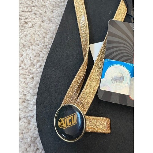 VCU NWT New Women's Glitter Flip Flops 7/8 Virginia Commonwealth University - Picture 3 of 11