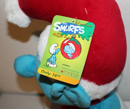 Macy's Holiday Christmas Smurf Plush 2010 Large Stuffed Toy w/ original tags - Picture 4 of 6