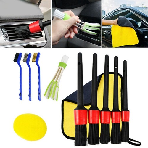 11Pcs/Car Detailing Brush Kit Boar Hair Auto Interior Wheel Gap Cleaning-Tool