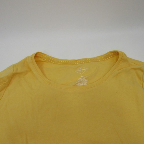 St Johns Bay Womens Top 100% Cotton Essential Tee Tellow Med - Picture 2 of 6