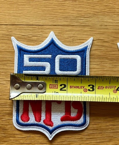 Lot 2 LG NFL 1969 NFL 50th Anniversary Patch Football Embroidered Iron On Patch - Picture 3 of 5
