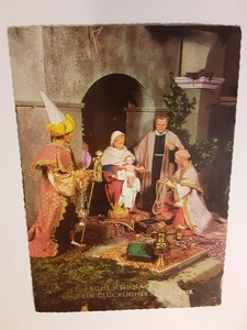 Vintage-German-Nativity-Mary-Joseph-3-Wise-Men-Postcard