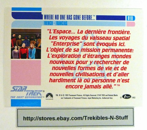 Juego de cartas inaugural de Star Trek The Next Generation 1992 Impel - Imagen 9 de 11