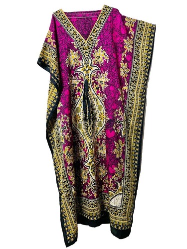 Damen Kaftan lang Kaftankleid Tunika Kleid Nachtkleid Hippie Boho Maxi Übergröße - Bild 12 von 28