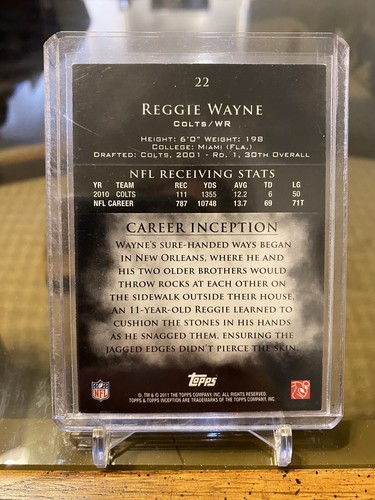 2011 Topps Inception Reggie Wayne #105/106 - Picture 2 of 2