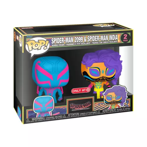 Funko Pop! Marvel Black Light (2-pack) - Spider-Man 2099 & Spider-Man India NEW
