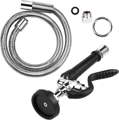 Küchen-Vorspülschlauch-Set aus gebürstetem Chrom - komplett mit Sprühventil & Adapter - Bild 6 von 9