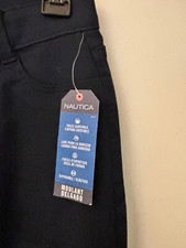 Nautica Girls School Uniform Adjustable Waist Size 14 Regular Long Pants Blue