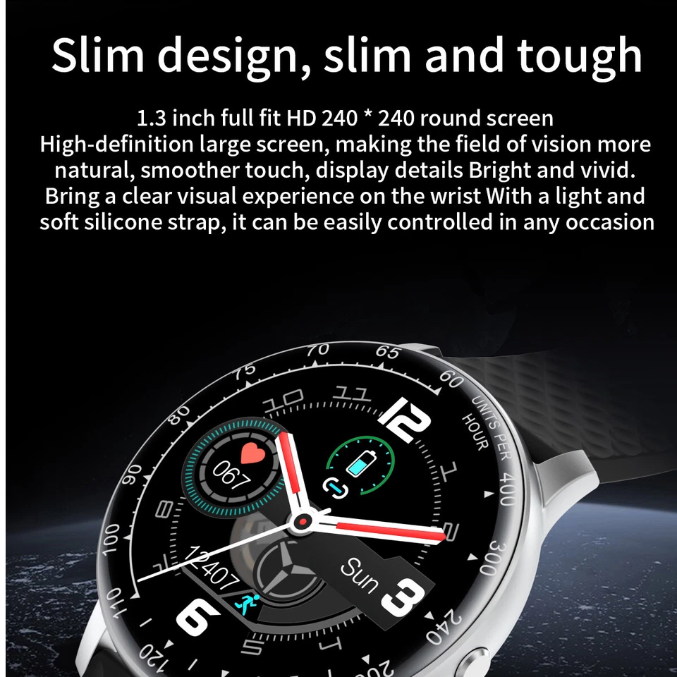 Reloj inteligente con pantalla táctil impermeable rastreador de actividad para teléfonos celulares Android iOS Foto 2 de 4