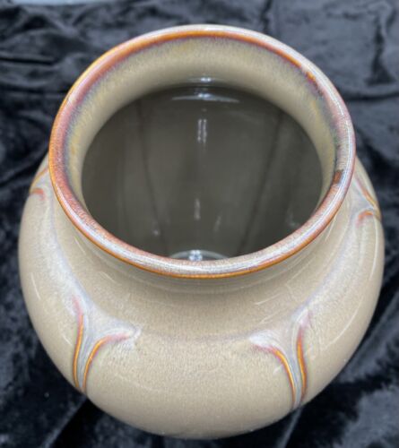Martha Stewart MSE Keramikvase taupe urnenförmig, 8. 5", weich gerippt - Bild 3 von 9
