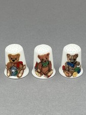 Teddy Bears English fine bone china thimbles full set of three