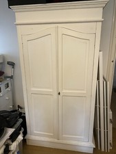 White Wooden Wardrobe - 2 Door With Lock