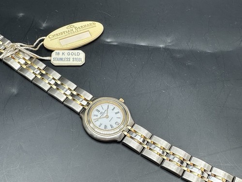 NEW OLD STOCK LADIES SS/18KT GOLD CHRISTIAN BERNARD PARIS WRISTWATCH. - Picture 3 of 7