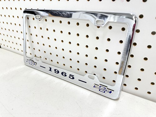 Chevy Impala 1965, Bel Air, Biscayne marco de matrícula cromado logotipos de pajarita - Imagen 2 de 6