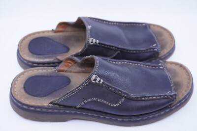 Vintage Dr Doc Martens Black Leather Sandals Slides Stitch  display picture 3