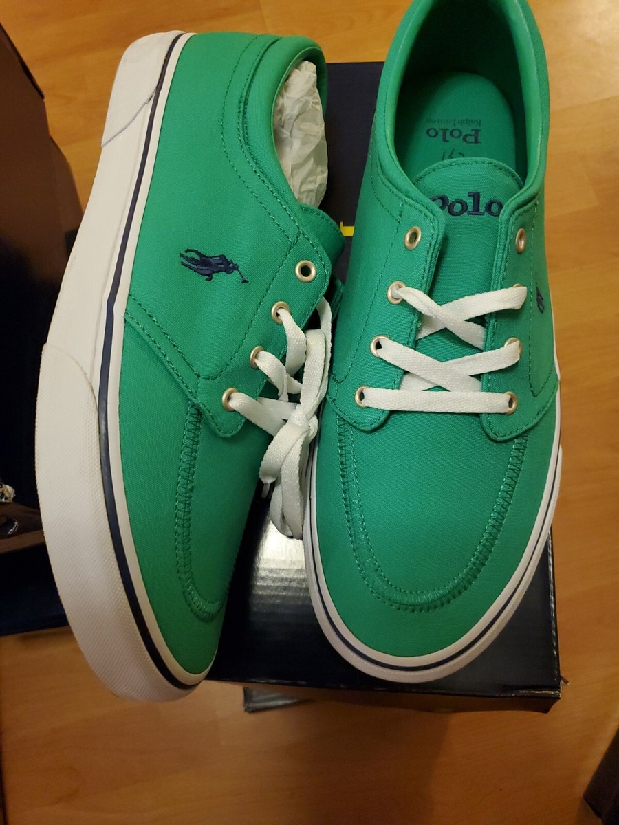 NEW POLO RALPH LAUREN KEATON MENS GREEN SNEAKERS SHOES 9.5 D