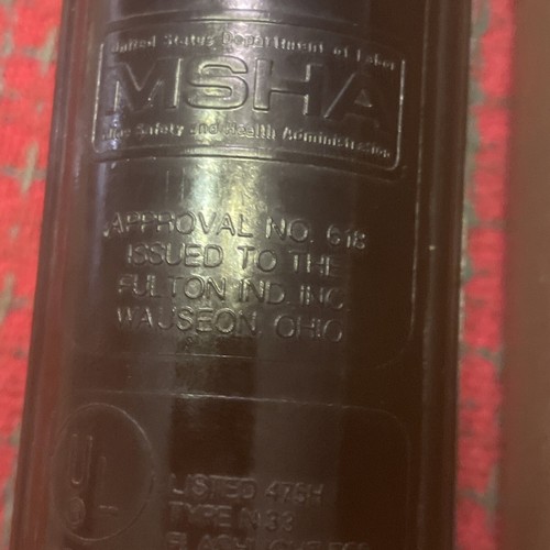 Vtg MSHA U.S. MINES Permissible Electric Flashlight Fulton Ind. Ohio 🇺🇸 NOS! - Picture 4 of 13