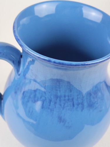 Blue Italian Art Pottery Pitcher Water Jug Clay Made in Italy - Picture 4 of 8
