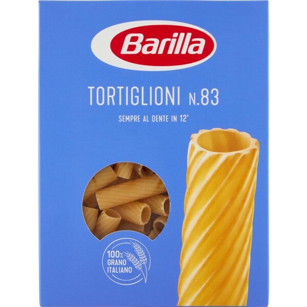 Pasta BARILLA Italienische TORTIGLIONI N.83  aus Hartweizenmehl 4 Stück 500gr