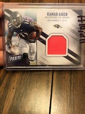 KAMAR AIKEN 2016 PANINI DAY GAME USED PYLON DECEMBER 7TH 2014 RAVENS VS MIAMI!!!