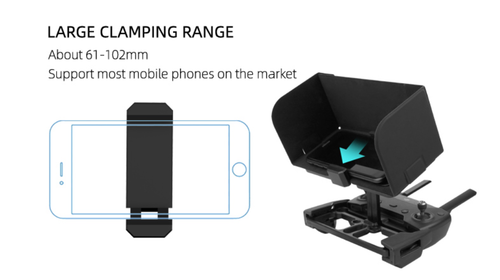 Controller Phone Holder with Sun Hood for Mini 2 / SE / 2 SE / 3 Pro / Mini 3 - Picture 6 of 8