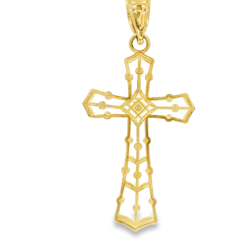 14K Massiv Gold Kreuz Charm Anhänger 28X16mm 1,2g - Bild 2 von 4