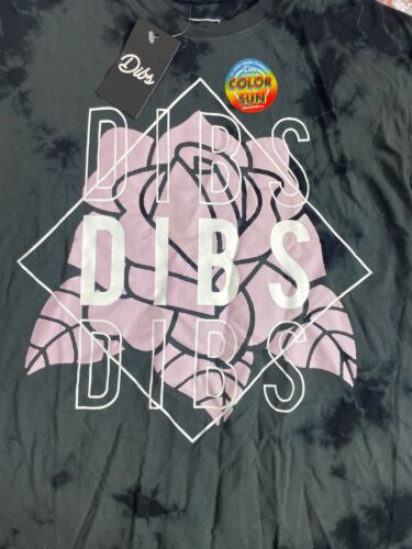 Dibs Color Changing T-Shirt Pink Rose Tie Dye Black Sz Small NWT - Picture 2 of 7