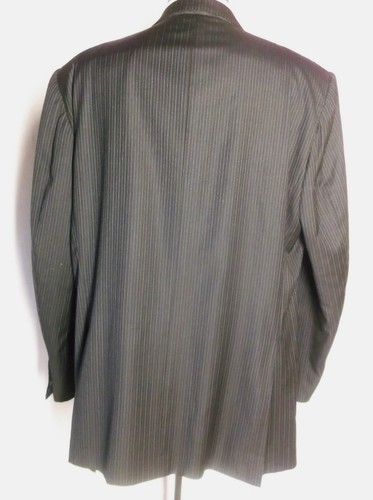 Battistoni Navy Blue Striped 2 Button Suit Jacket Made In ITALY Size 48L - Picture 6 of 11