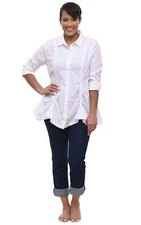 Tulip Clothing Tabitha Womens Button Down Shirt in White