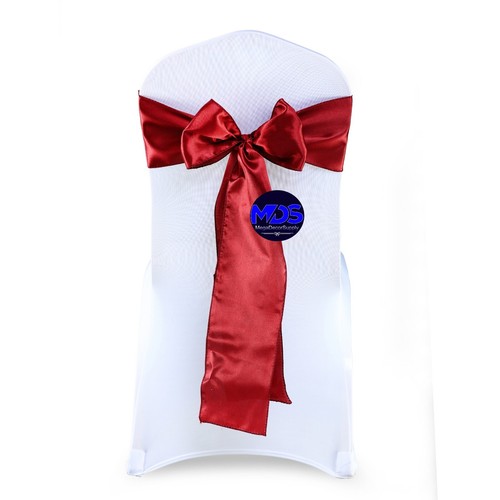 75 Satin Chair Sashes Fuller Chair Cover Bows for Wedding Party decoration NEW - Picture 29 of 44