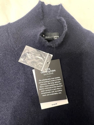 C by BLOOMINGDALES Cashmere Sleeveless Sweater French Navy Blue MSRP $148 XL NWT - Picture 10 of 23