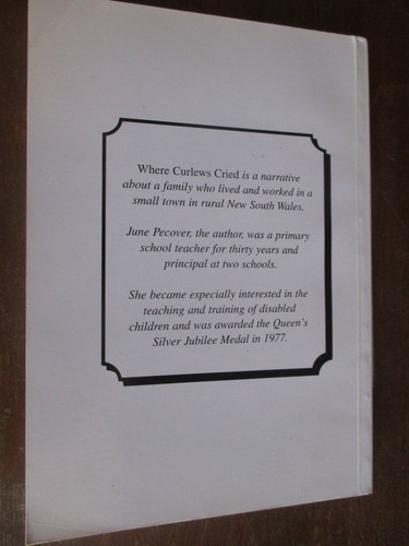 Where Curlews Cried by June Pecover PB 1st 1997 0646346199 - Imagen 2 de 2