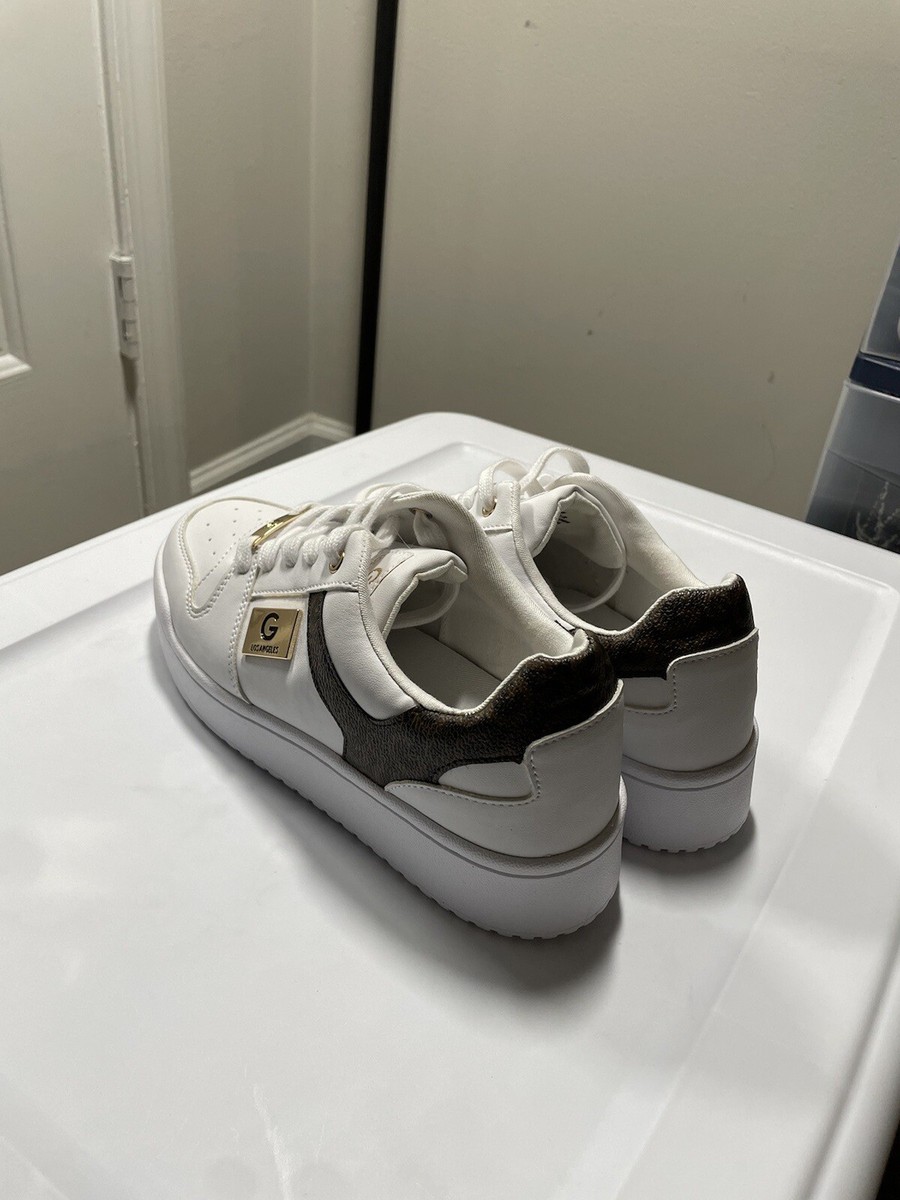 GBG Los Angeles Womens Sneakers White/Brown Logo Size 6.5 | eBay