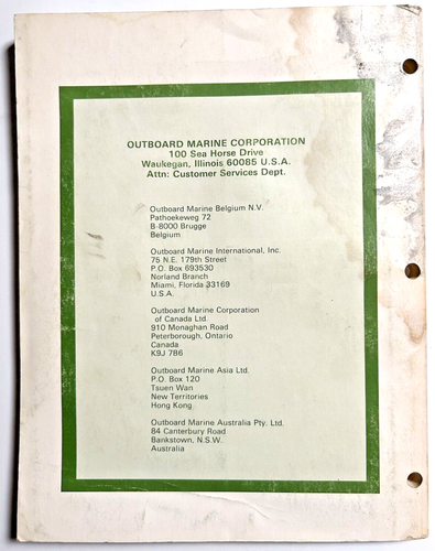 OMC 25 35 HP Johnson Evinrude 1981 manual de servicio 392072 y catálogo de piezas 391881 - Imagen 20 de 24