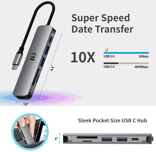 B3-USB C Hub USB C to HDMI MultiPort Adapter for MacBook Pro - Picture 2 of 3