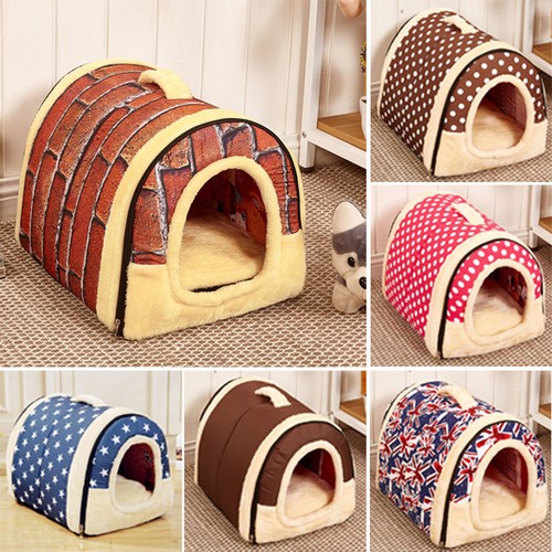 Neue Dual Pet Hund Katze Bett Haus Tragbarer Welpe Hund Höhle Nest Pad Gemütliches Kissen - Bild 2 von 18