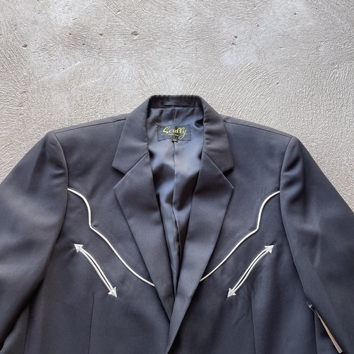 Scully Blazer Mens 44L Black Jacket Western Cowboy Smiley Pipin Reenactment New - Picture 2 of 12