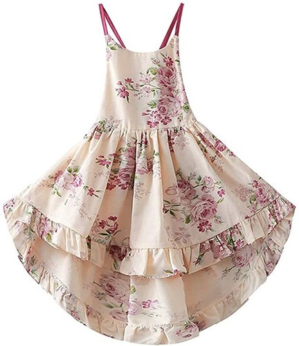 Vintage Floral Girls Dress Casual Cotton Baby Girl Dress - Picture 26 of 62