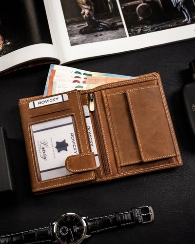 Large men's nubuck leather wallet - Always Wild - Picture 5 of 12