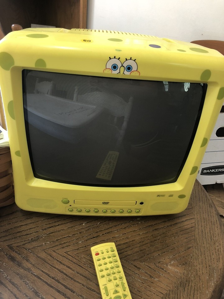 SpongeBob Tv CRT With Remote 13” Tested Working SB315 Emerson Turns On ...