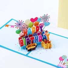 Bold Happy Birthday - Pop Up Birthday 3D Greeting Card with Envelope