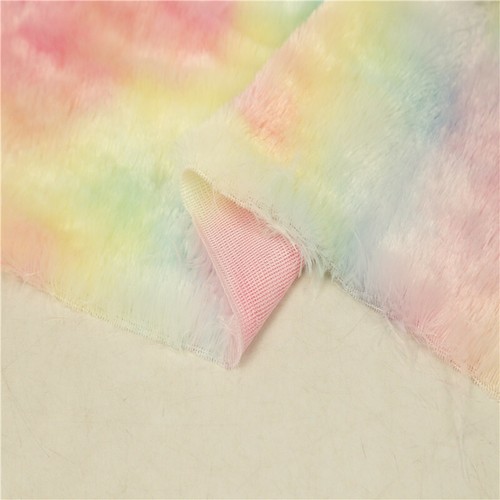 1M Rainbow Tie Dye Velvet Faux Plush Fur Fabric Cloth Thick Warm Soft Craft Warm - Bild 6 von 11