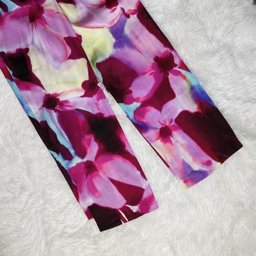 NWT Zara Pink Floral Watercolor High Rise Wide Leg Pants - Picture 5 of 7
