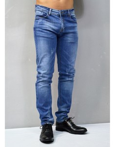 Ee Exclusive Pantalon Vaquero Largo Hombre Azul Claro Desgastado