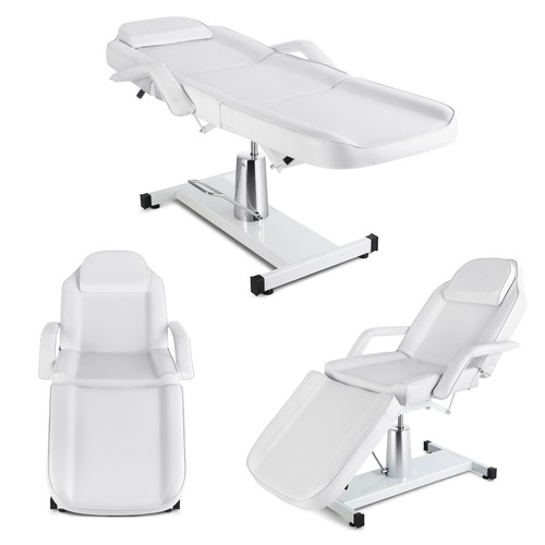 White Adjustable Hydraulic Facial Bed Tattoo Chair Massage Table SpaSalon Beauty - Picture 9 of 12