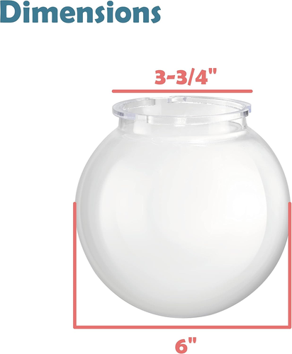 28001-60-11, 6" Clear Acrylic Replacement Lamp Post Globe with 3-3/4" Twist Lock - Picture 5 of 12