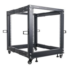 Sound Town 4-Post 12U Open Frame Server Rack with Adjustable Depth ST4POF-A12U