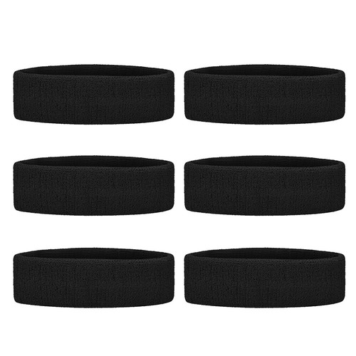 6 Pieces Sports Headbands Terry Cloth Sweat Absorbing Head Band For Tennis Gym - Picture 19 of 29